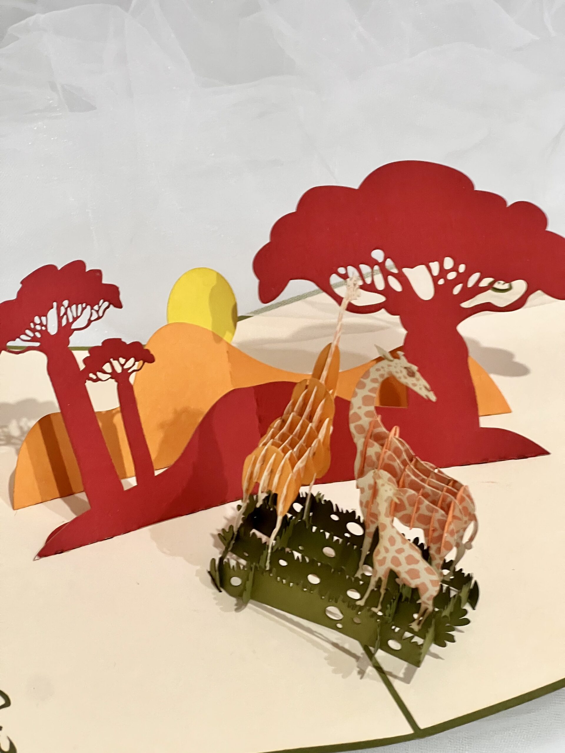 Safari Giraffe Family 3D Pop-Up Greeting Card – A Wild Adventure in Every Card - Image 2