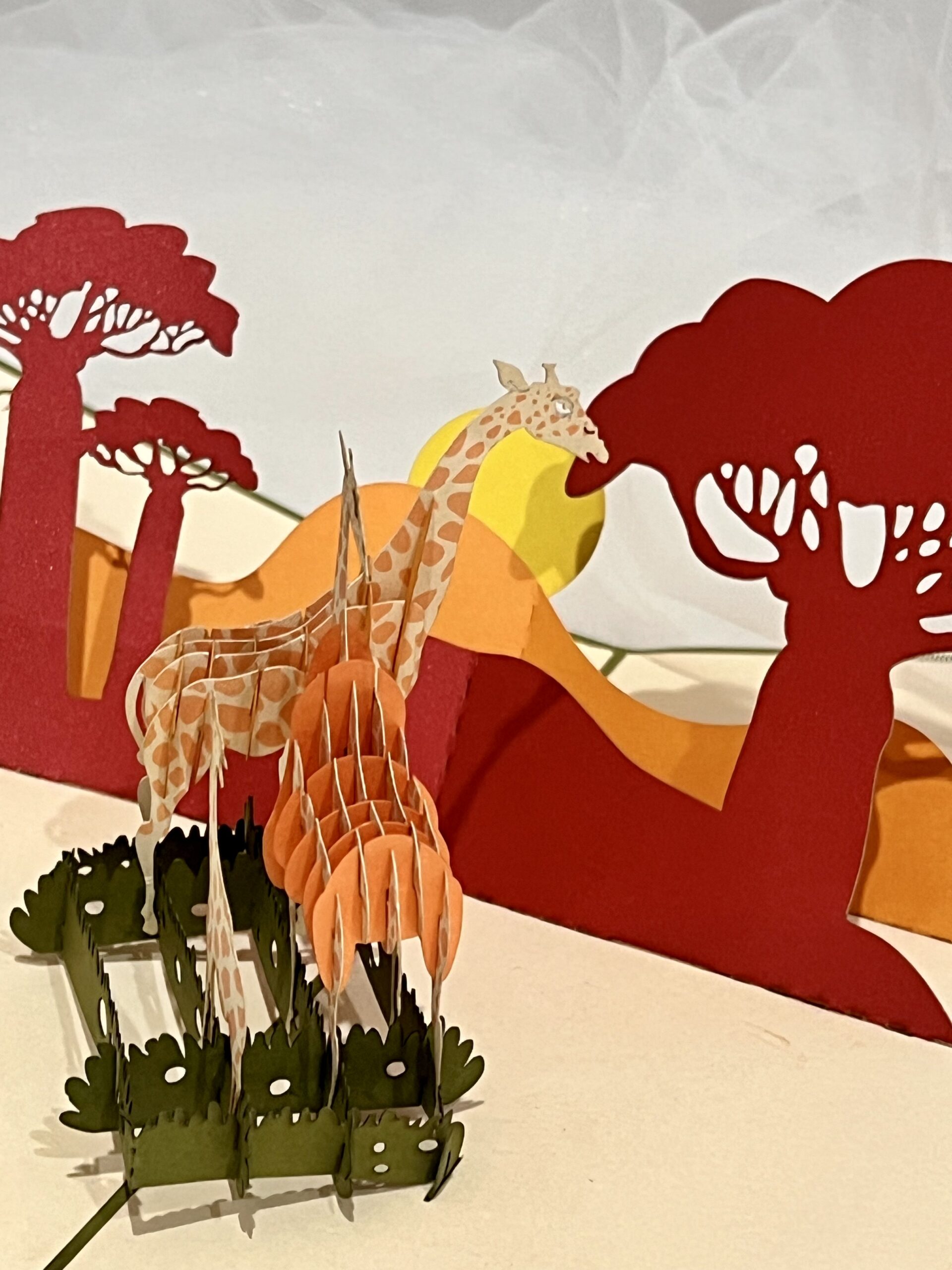 Safari Giraffe Family 3D Pop-Up Greeting Card – A Wild Adventure in Every Card - Image 3