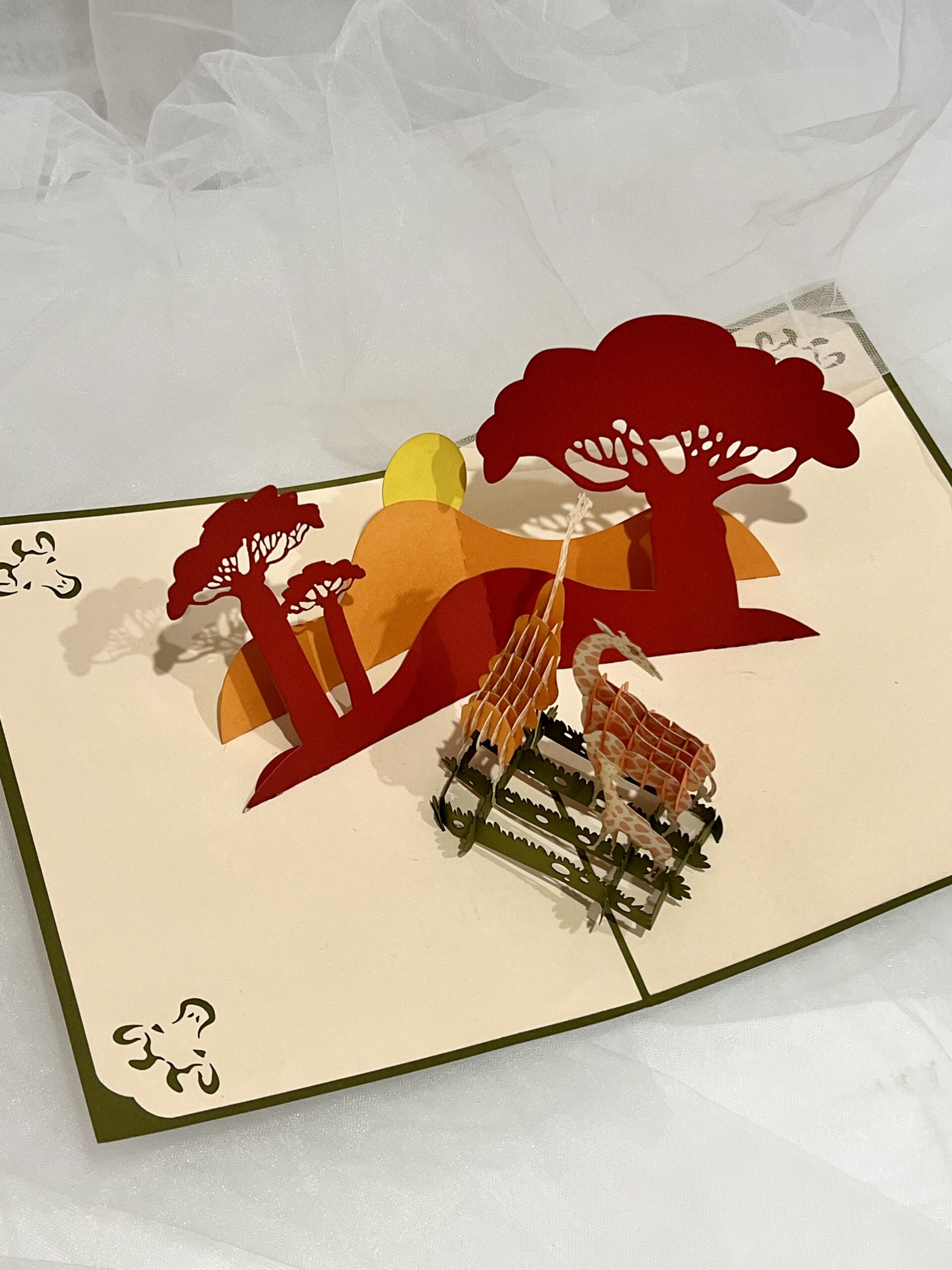 Safari Giraffe Family 3D Pop-Up Greeting Card – A Wild Adventure in Every Card - Image 4