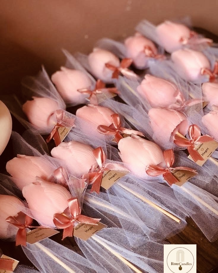 Tulip Flower Candle Party Favours NZ | Personalised Soy Wax Wedding Favours