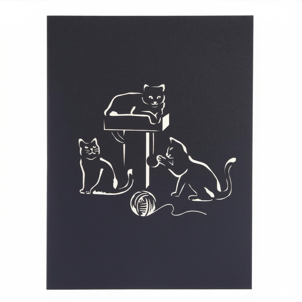 Cat Playground 3D Pop-Up Card – The Perfect Greeting Card for Cat Lovers - Image 2