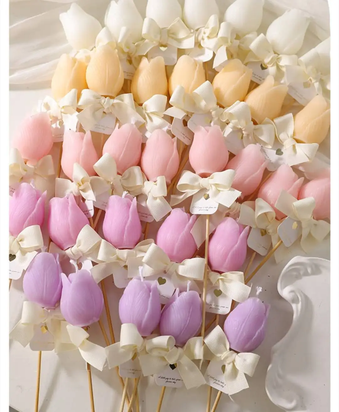 Tulip Flower Candle Party Favours NZ | Personalised Soy Wax Wedding Favours - Image 2