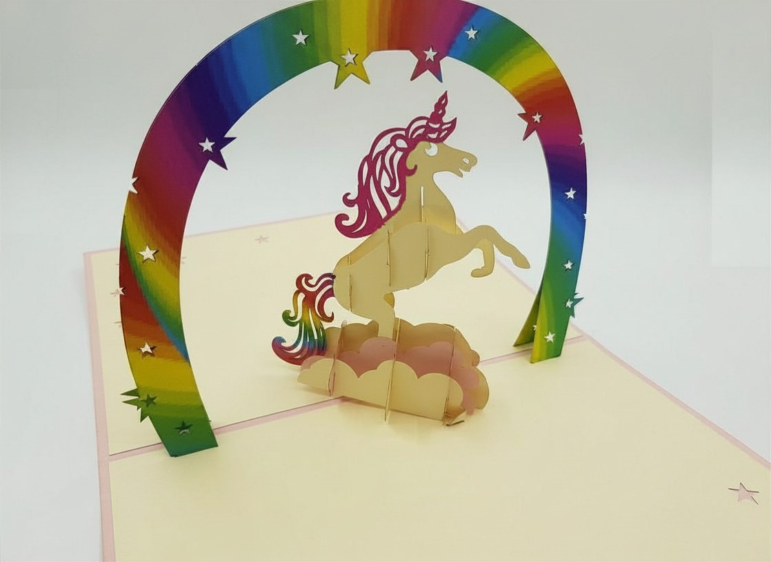 unicorn fan greeting 3d card