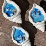 handmade ocean shell candle beach themed coastal decor aesthetic