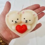 heart shape love bear candle handmade romantic gift