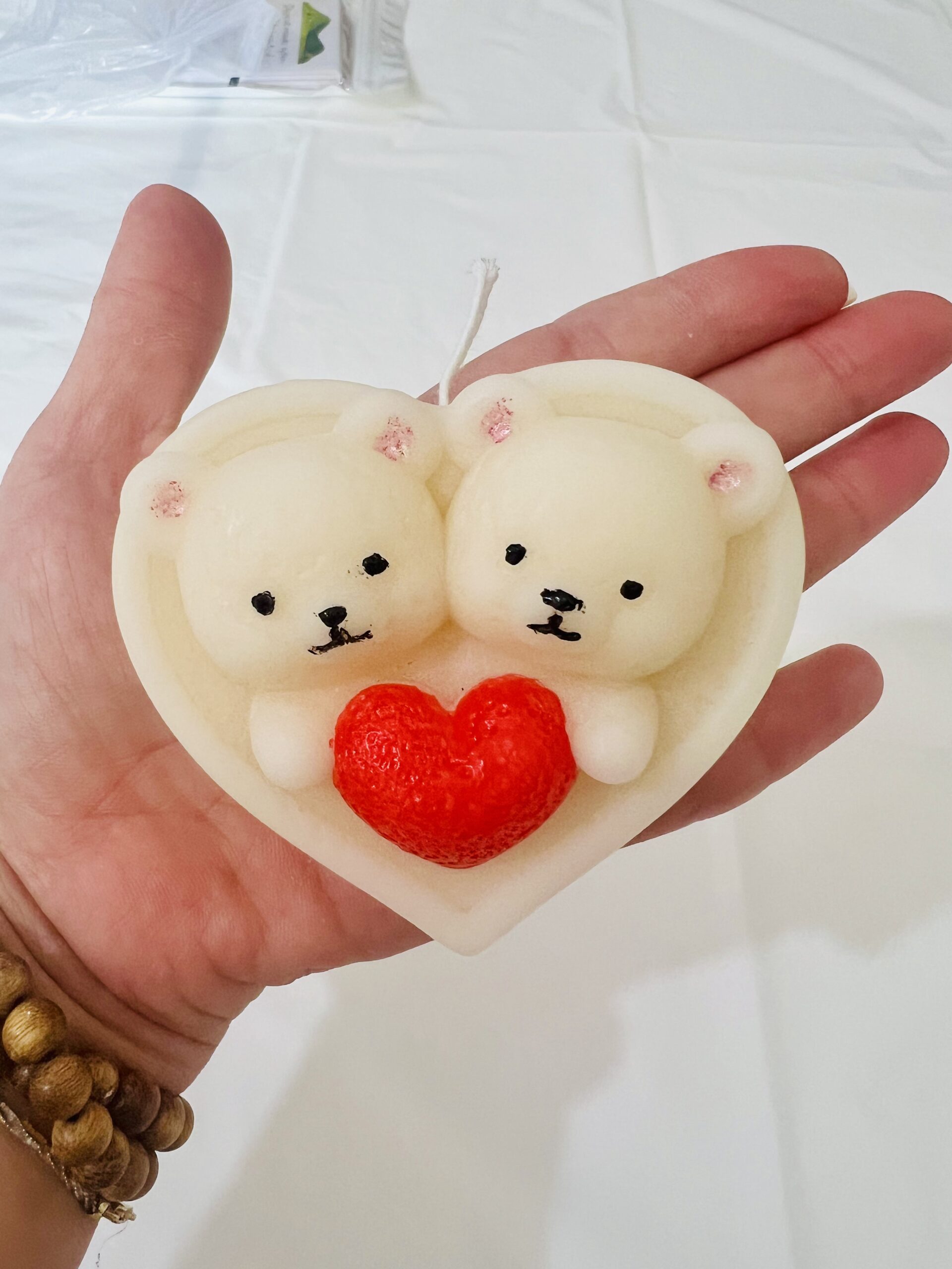 Heart Shape Love Bear Candle – Handmade Soy Wax Romantic Gift | Valentine & Wedding Party Favours