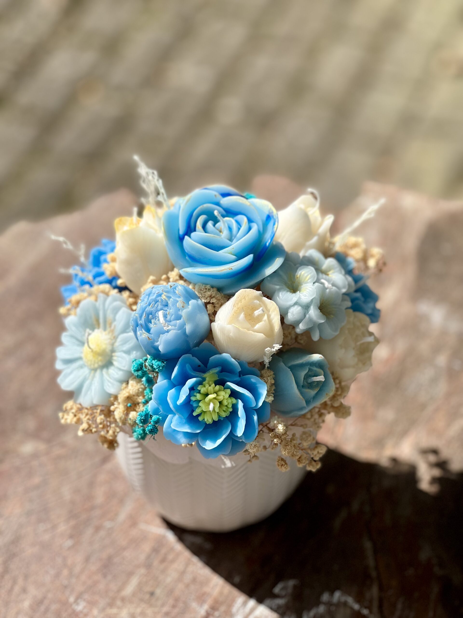 Medium Scented Candle Flower Bouquet Vase – Handmade Scented Floral Arrangement by La Sol Studio - Image 7