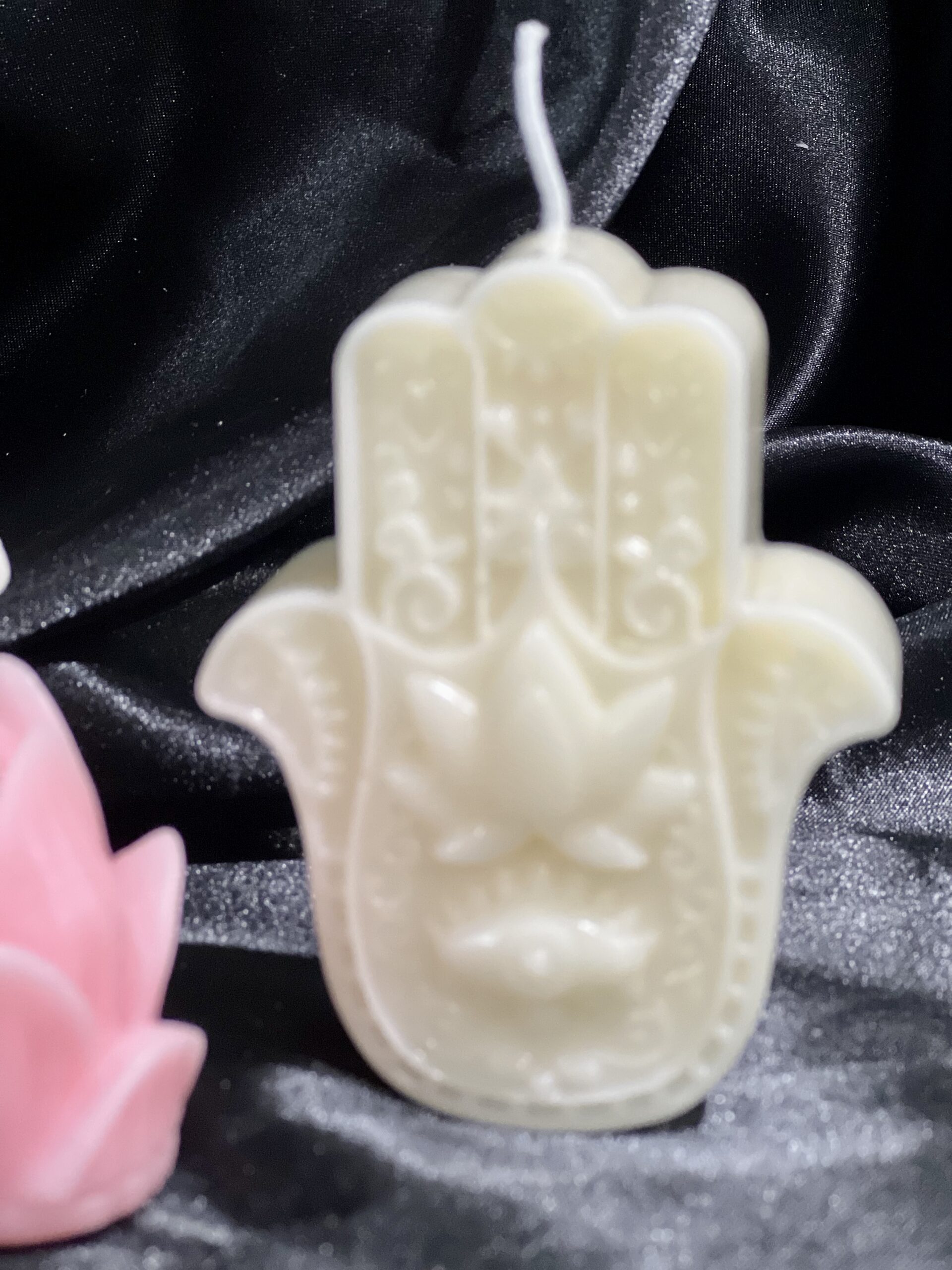 Hamsa Hand & Evil Eye Scented Candle – Spiritual Protection & Healing Ritual Candle - Image 3