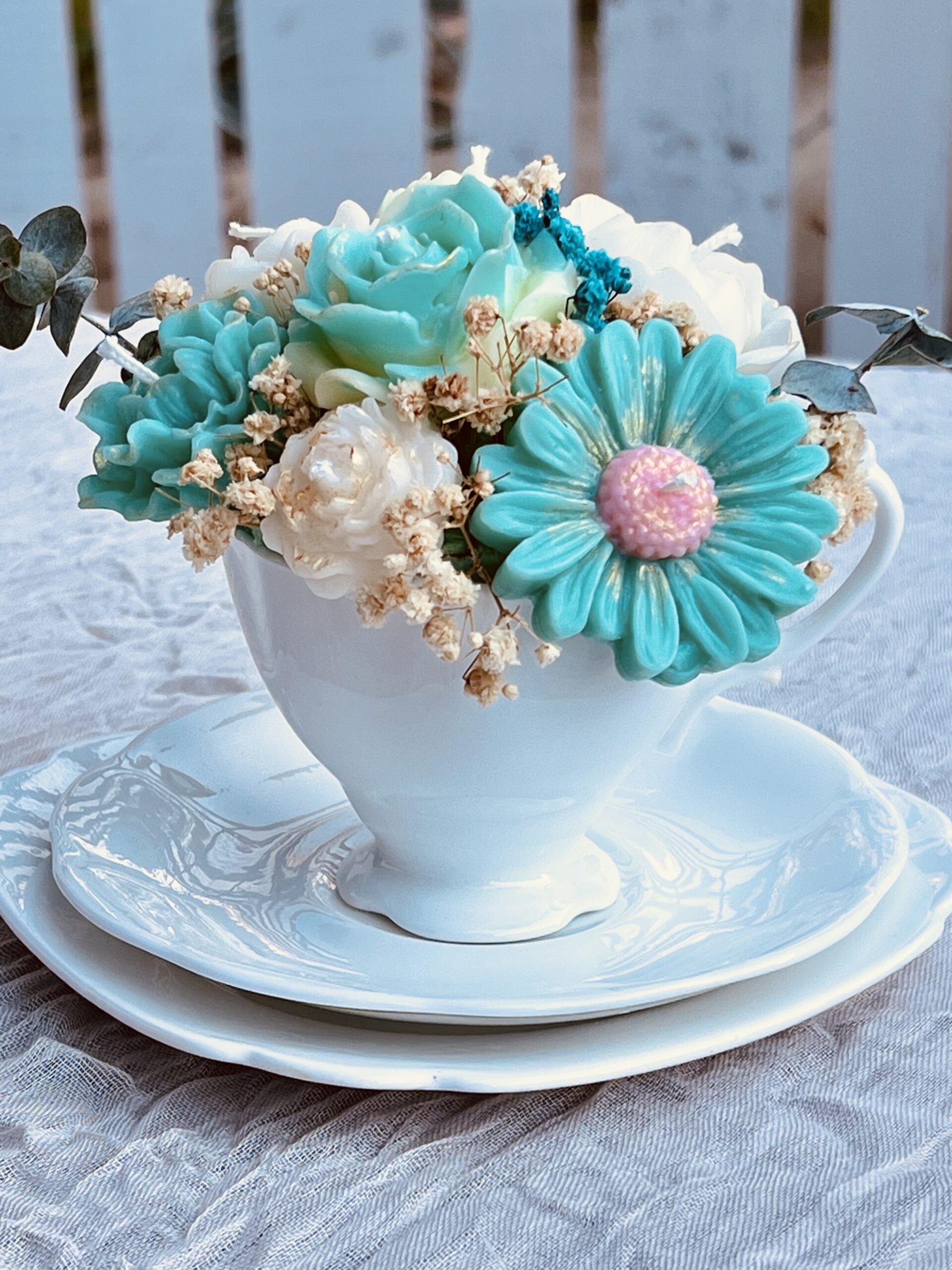 Handmade Flower Candle Cup | Wax Flower & Dried Floral Candle - Image 2