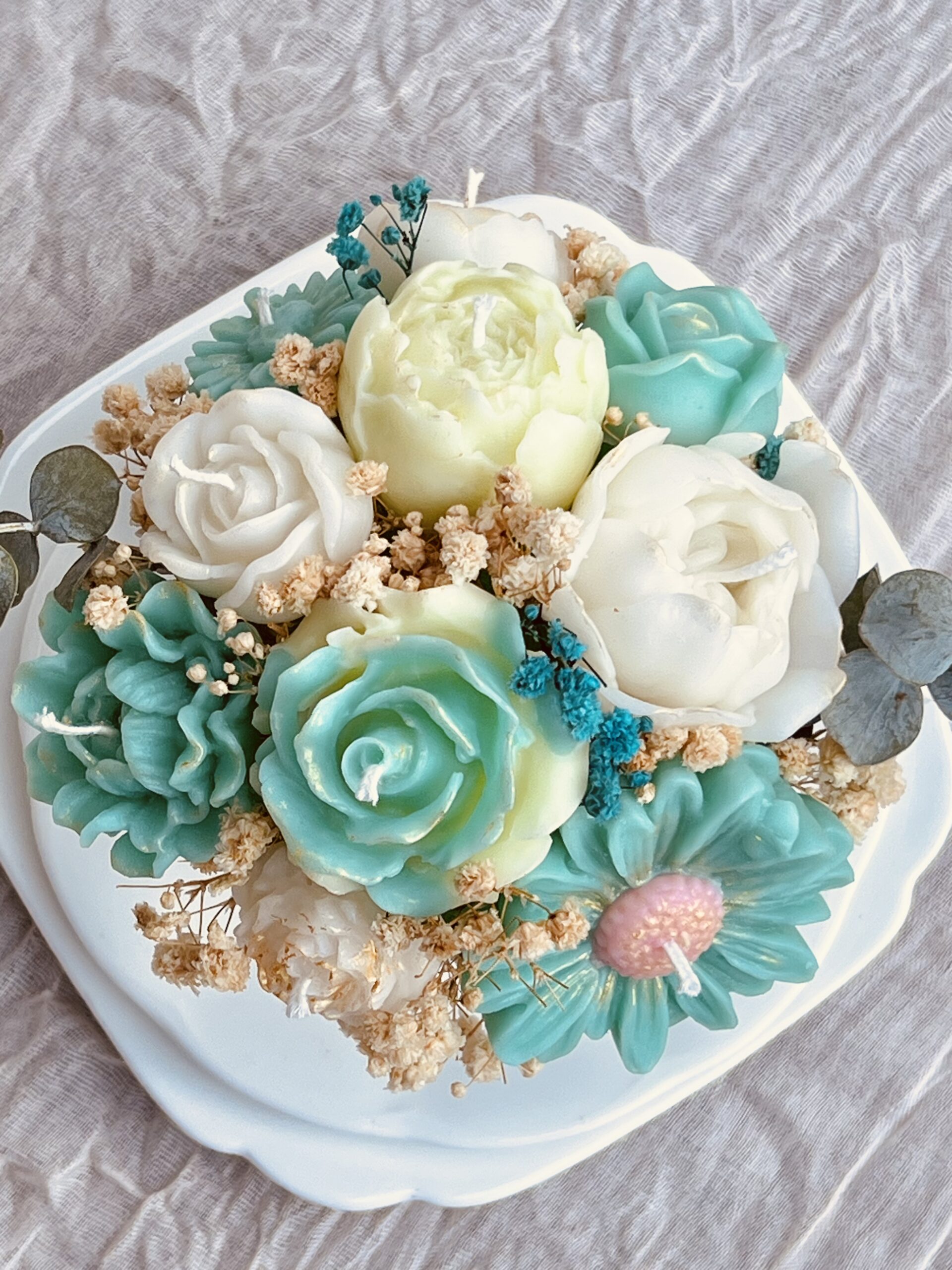 Handmade Flower Candle Cup | Wax Flower & Dried Floral Candle - Image 3
