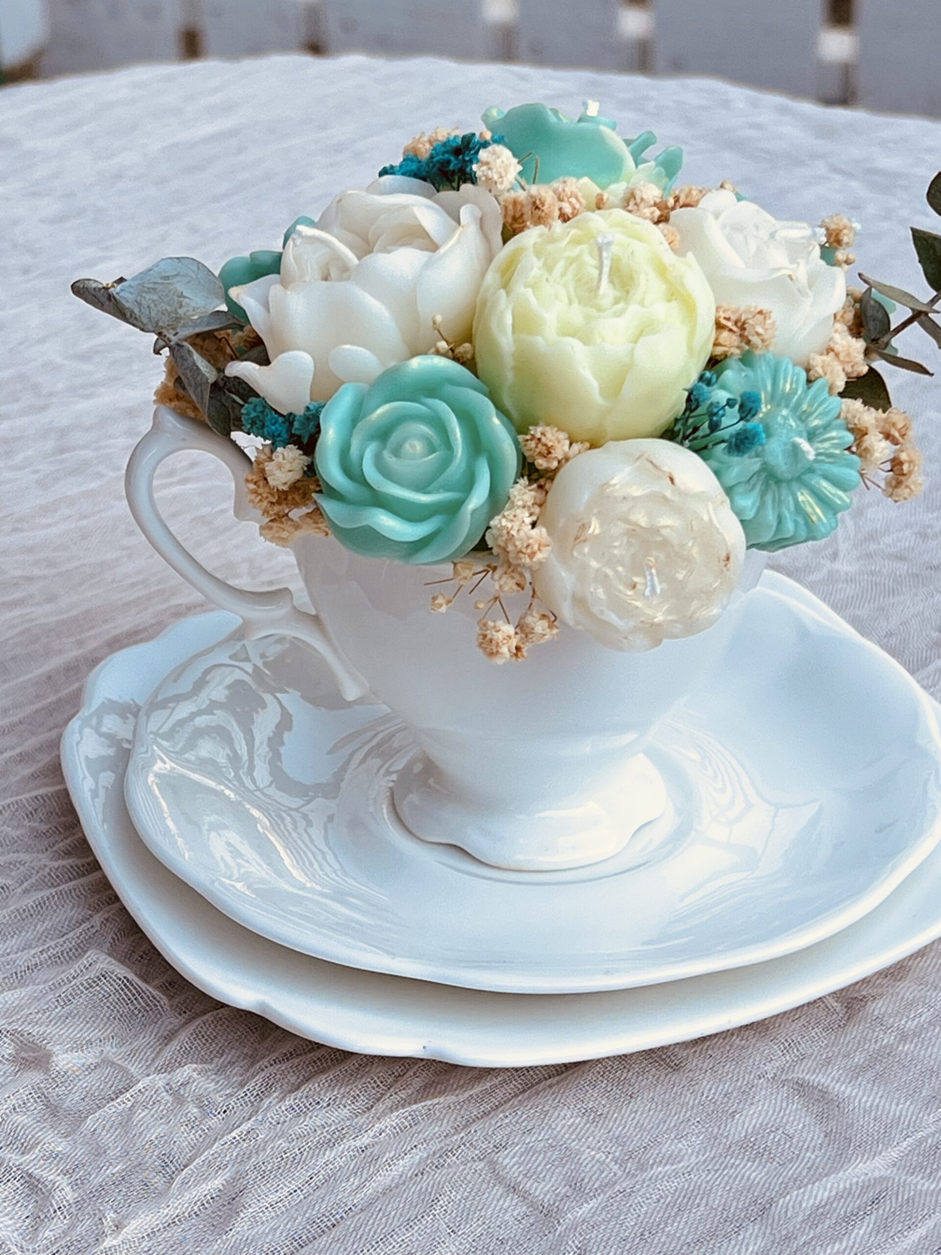 Handmade Flower Candle Cup | Wax Flower & Dried Floral Candle - Image 4